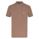 Bradley Polo Shirt // Light Brown + Yellow (M)