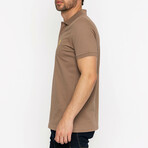 Bradley Polo Shirt // Light Brown + Yellow (L)