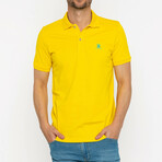 Samuel Polo Shirt // Yellow + Turquoise (XL)