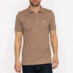 Bradley Polo Shirt // Light Brown + Yellow (S)