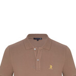 Bradley Polo Shirt // Light Brown + Yellow (M)