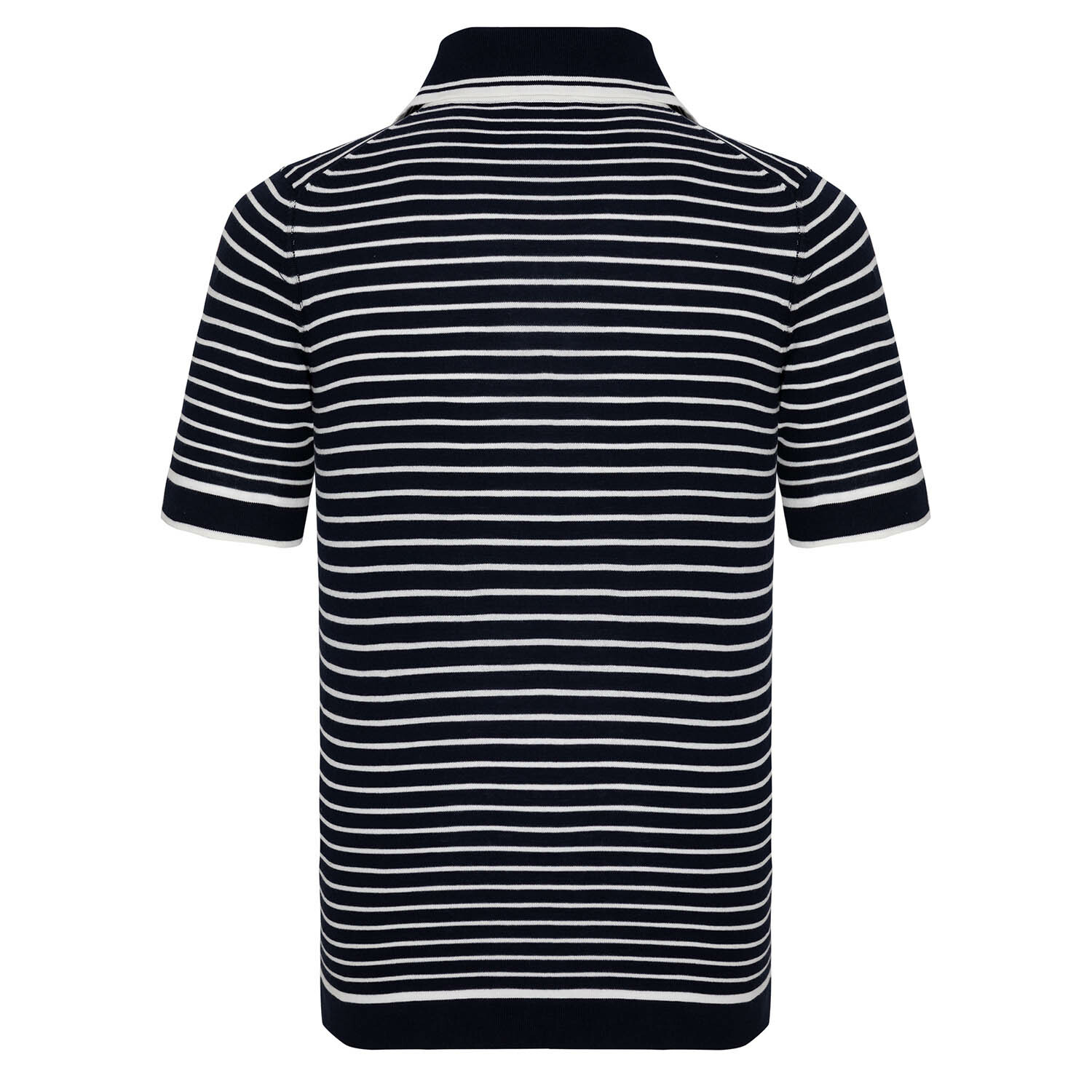 Striped V-Neck Short Sleeve Polo Shirt // Navy + Ecru (3XL) - Giorgio ...