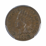 1908-S Indian Head Cent // PCGS Certified AU55 // Deluxe Collector's Pouch