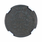 1804 Draped Bust Half Cent // NGC Certified G6 // Deluxe Collector's Pouch