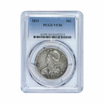 1831 Capped Bust Half Dollar // PCGS Certified VF30 // Deluxe Collector's Pouch