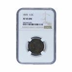 1835 Classic Head Half Cent // NGC Certified XF45 // Deluxe Collector's Pouch