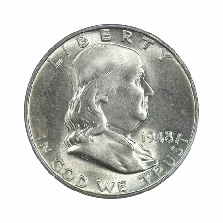 1948 Franklin Half Dollar // PCGS Certified MS65 FBL // Deluxe Collector's Pouch