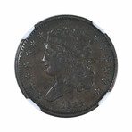 1835 Classic Head Half Cent // NGC Certified XF45 // Deluxe Collector's Pouch