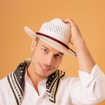 Cowboy Patterned Hat // White (S)