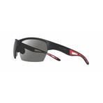 Men's Performance Jett Semi-Rimless Large Rectangle Sport Sunglasses // Matte Black + Graphite // Store Display