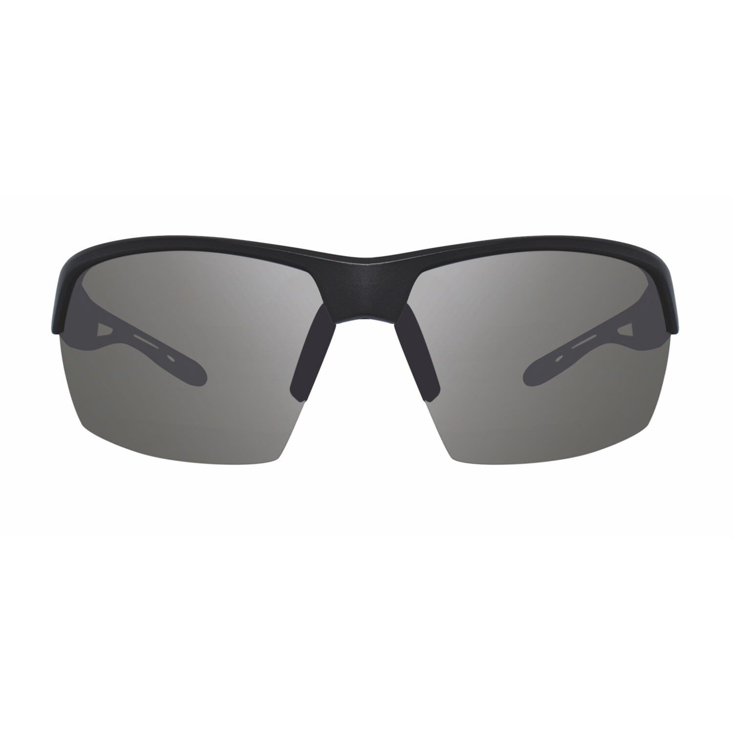 Mens Performance Jett Semi Rimless Large Rectangle Sport Sunglasses Matte Black Graphite