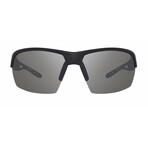 Men's Performance Jett Semi-Rimless Large Rectangle Sport Sunglasses // Matte Black + Graphite // Store Display