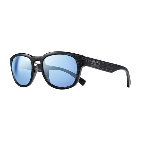 Men's Zinger Polarized Square Golf Sunglasses // Matte Black Scratch + Blue Water // Store Display