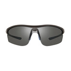 Men's Edge Polarized Semi-Rimless Shield Sunglasses // Black + Graphite // Store Display