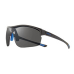 Men's Edge Polarized Semi-Rimless Shield Sunglasses // Black + Graphite // Store Display