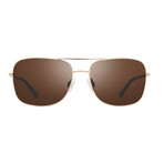 Men's Summit Polarized Square Aviator Sunglasses // Gold + Terra // Store Display