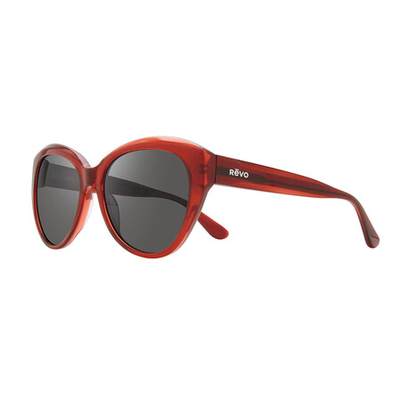 Women's Rose Polarized Cat Eye Sunglasses // Red + Graphite // Store Display