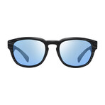 Men's Zinger Polarized Square Golf Sunglasses // Matte Black Scratch + Blue Water // Store Display