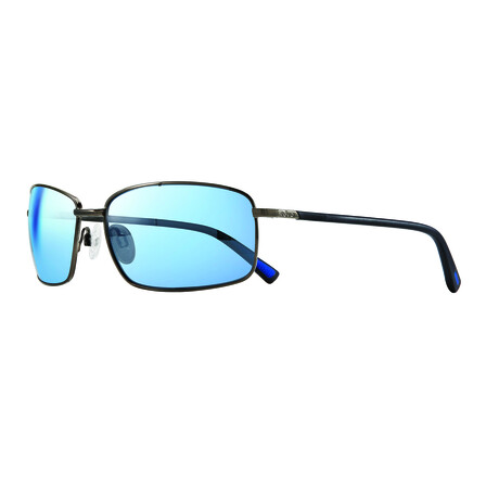 Men's Lifestyle Tate Polarized Rectangle Navigator Sunglasses // Gunmetal + Blue Water // Store Display