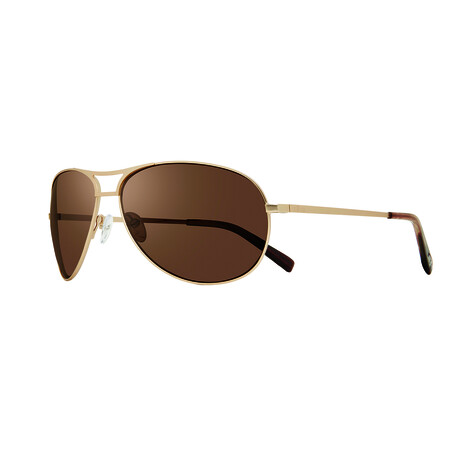 Men's Performance Full Rim Aviator-Style Sunglasses // Matte Gold + Terra // Store Display