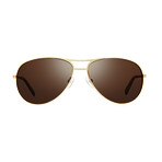 Men's Performance Full Rim Aviator-Style Sunglasses // Matte Gold + Terra // Store Display