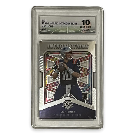 Mac Jones // 2021 Panini Mosaic Introductions // Rookie Card // DGA 10 Gem Mint