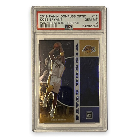 Kobe Bryant // 2018-19 Panini Donruss Optic Winner Stays Purple // PSA 10 Gem Mint
