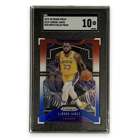 Lebron James // 2019-20 Panini Prizm Red/White/Blue // SGC 10 Gem Mint