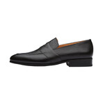 Saddle Strap Penny Loafer // Black Grain (US: 10.5)