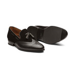 Wingtip Brogue Tassel Loafers // Black & Black Suede (US: 8)