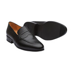 Saddle Strap Penny Loafer // Black Grain (US: 10.5)