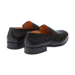 Saddle Strap Penny Loafer // Black Grain (US: 10.5)