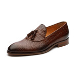 Crocodile Tassel Loafers // Brown (US: 13)