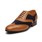 Spectator Wingtip Oxford // Tan & Navy (US: 7)