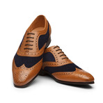 Spectator Wingtip Oxford // Tan & Navy (US: 7)