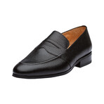 Saddle Strap Penny Loafer // Black Grain (US: 10.5)