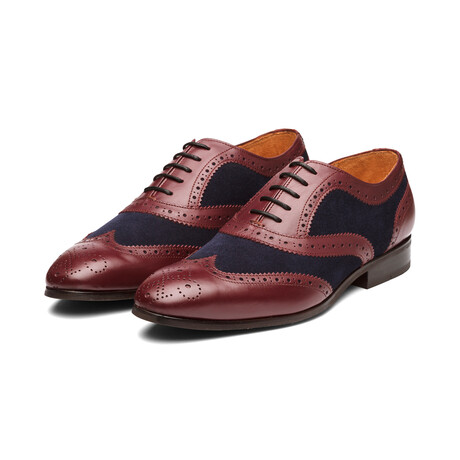 Spectator Wingtip Oxford // Burgundy & Navy (US: 7)