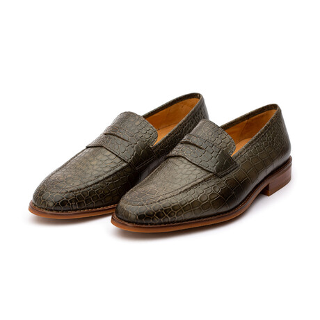 Penny Loafer // Crocodile Green (US: 7)