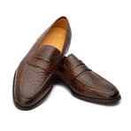 Crocodile Penny Loafer // Dark Brown (US: 11)