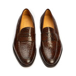 Crocodile Penny Loafer // Dark Brown (US: 11)