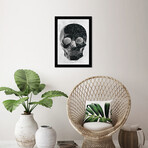 Wynwood Studio // Black Glitter Skull (Black Frame)