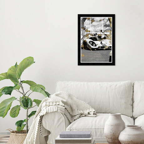 Wynwood Studio // Gold and Black Race Car (Black Frame)