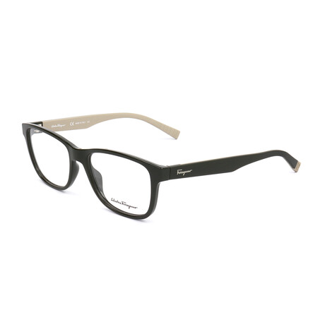 Men's SF2849 Optical Frames // Dark Green + Beige