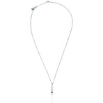 Superoro // 18K White Gold Diamond + Ruby Necklace // 17" // New