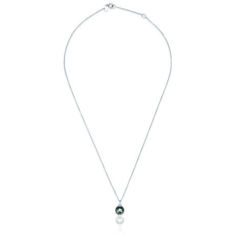 Superoro // 18K White Gold Diamond + Topaz Necklace // 16.5" // New