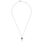 Superoro // 18K White Gold Diamond + Topaz Necklace // 16.5" // New