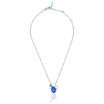 Superoro // 18K White Gold Diamond + Tanzanite + Topaz + Moonstone Necklace // 16.5" // New