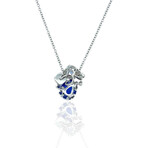 Superoro // 18K White Gold Diamond + Tanzanite + Topaz + Moonstone Necklace // 16.5" // New