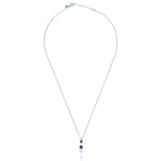 Superoro // 18K White Gold Diamond + Iolite Necklace // 16.5" // New