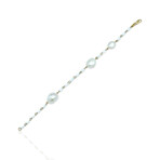 Superoro // 18K Yellow Gold Ceramic + Pearl Bracelet // 7.5" // New